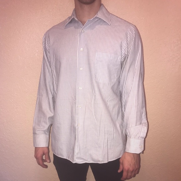 Patterned Blue Button-Down - Picture 1 of 5